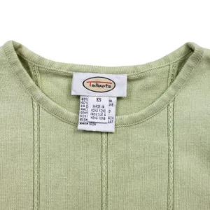 Vintage Talbots Tank Top Womens XS Green Ribbed Cable Knit thumbnail 3