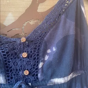Lucky Brand Navy Blue Floral Maxi Dress thumbnail 10