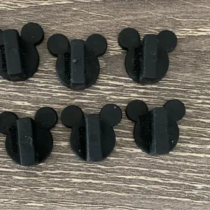 Disney Pin Backs Black Mickey Mouse Heads Set 8 Rubber thumbnail 6