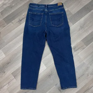 American‎ Eagle Stretch Denim Mom Jeans Retro Blue Size 14 Ankle thumbnail 7