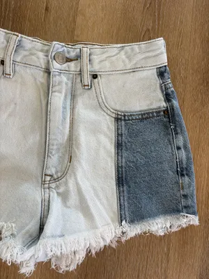 Pacsun High Waisted Two Tone Denim Shorts thumbnail 2