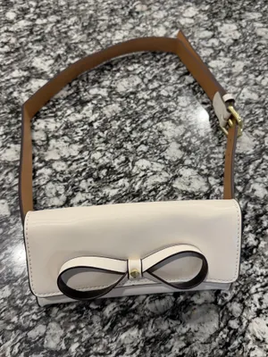 Kate Spade Bow Belt Bag L/XL Open White Cream Leather Waist Bag thumbnail 4