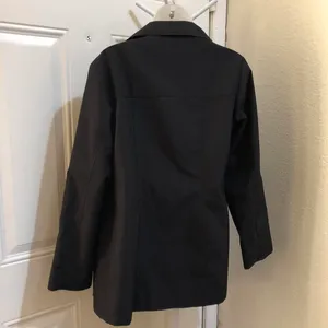 Express Jet Black streetwear zip up oversize long sleeve jacket with belt loops thumbnail 3
