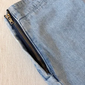 Sam & Libby Vintage 90s Wide Leg‎ Sailor Jeans Light Wash Lace Up Back 32 thumbnail 6