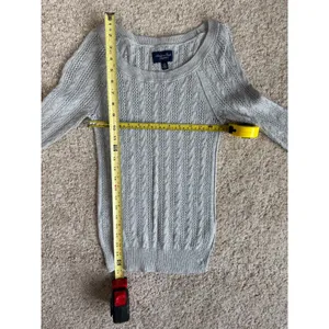 American Eagle Womens Small Gray Knit Pullover Sweater Long Sleeve Top thumbnail 3