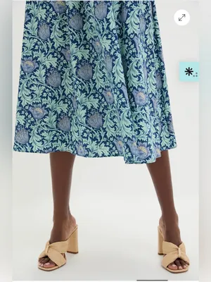 Tuckernuck Hyacinth House Blue Leafy Floral Maeve Midi Dress Sz S thumbnail 6