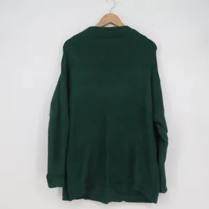 Forest Green Ribbed Boat Neck Oversized Tunic Sweater Womens Large LDC0082 thumbnail 4
