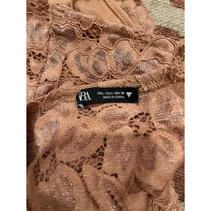 ZARA Romantic Lace Bralette Pink Mauve L thumbnail 4