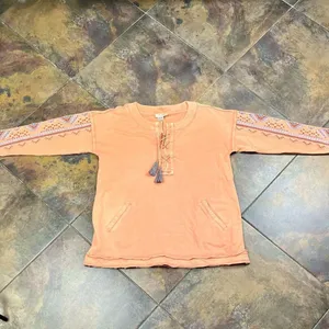 Tru Luxe Jeans Peach Long Sleeve Embroidered Top XL thumbnail 6