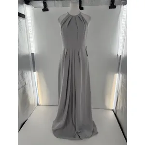 Weddingtown Way Isabelle Gray Halter Maxi Gown Dress Sz 4 Bridesmaid thumbnail 2