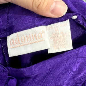 Adonna Slip Dress Women M Purple Jacquard Floral Mini Y2K Coquette Romantic‎ thumbnail 7