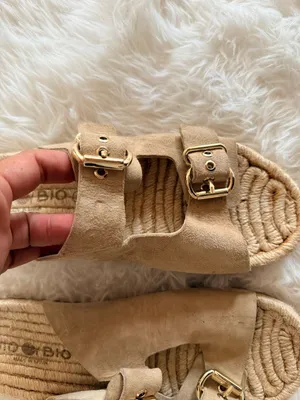 Bio Bio Suede Double Buckle Espadrille Slide Sandals thumbnail 3
