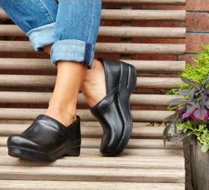 Dansko Black Slip-On Clogs thumbnail 1