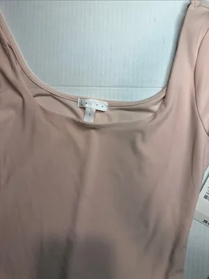 Nordstrom Soft Pink Long-Sleeve Scoop Neck Bodysuit thumbnail 4