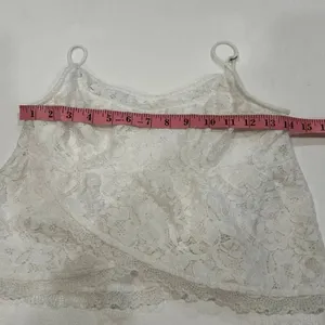 Hollister White Lace Cami Tank Top XS Floral Sheer Layering thumbnail 5