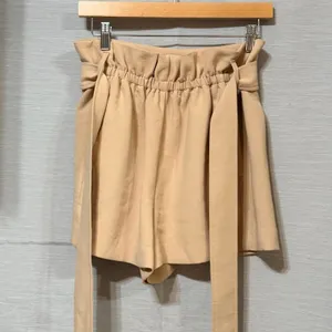 Wilfred Aritzia Tan Beige Paperbag Waist High Rise Belted Shorts Size 6 95396 thumbnail 2