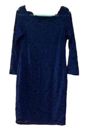 Zesica Blue Lace Dress Fitted Small thumbnail 1