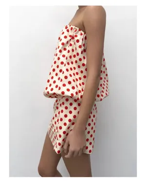 Zara Polka Dot Bandeau Dress thumbnail 2