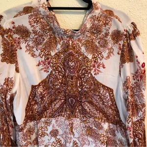 Free People Lady Luck Dress L Cream/Rust thumbnail 6