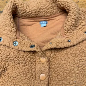 Aerie Sherpa Fleece Snap‎ Pullover Sweater Womens XS Brown Teddy Cabin Cozy thumbnail 3