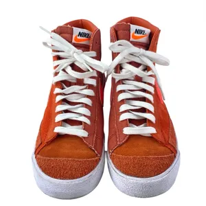 Nike Blazer Mid 77 Vintage Men's Orange Suede Leather Lace Up Sneakers Shoes 8 thumbnail 2