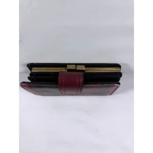 Red Black Plaid Bifold Wallet Kiss Lock Coin Pouch Faux Leather Preppy Accessory thumbnail 10