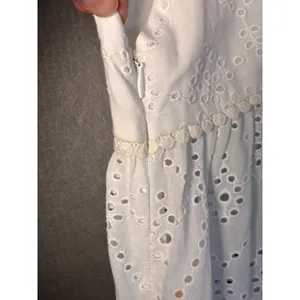PilyQ Anne Eyelet Dress XS/S White Tiered Maxi Boho Coastal Unlined Coverup thumbnail 8
