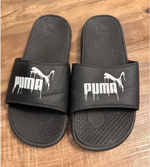 Puma‎ Cool Cat slides in black with a white drip logo detail Size 7C thumbnail 1