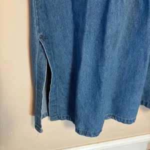 Vintage RAMA of USA‎ Women’s Dress Maxi Denim Boho Daisy Jean 100 % Cotton Large thumbnail 6