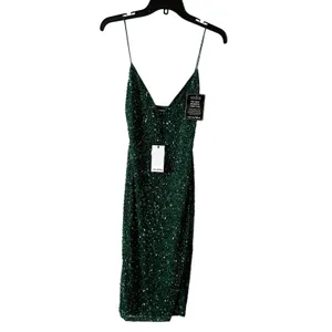 Retrofête Billie sequin-embellished midi dress Emerald Green Size S New thumbnail 3