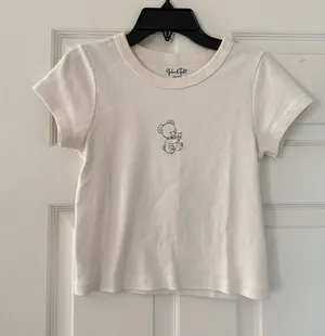 Brandy Melville John Galt Teddy Bear Baby Tee thumbnail 1