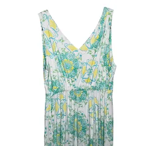 Fresh Produce Maxi Dress Womens Large White Teal Yellow Excellent Paisley Boho thumbnail 3