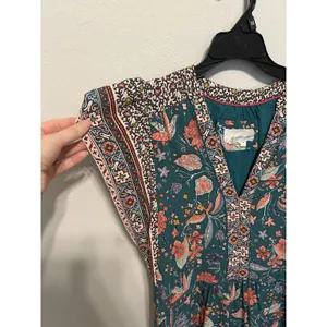 Anthropologie Zenia Floral Mini Shift Dress Size Small Boho Peasant Festival thumbnail 3