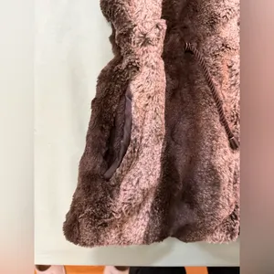 Faux Fur Vest in Brown and Cream 4 thumbnail 3