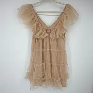 Show Me Your Mumu Miranda‎ Dress Sparkle Dust Tulle Nude Gold Small thumbnail 2