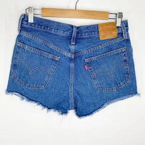 Levi's 501 Button‎ Fly Cut-Off Shorts Women's Size 27 Festival Summer Denim thumbnail 3