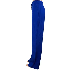 Zara Women's Blue Jacquard Floral High Rise Wide Leg Baggy Trousers Pants Size S thumbnail 2
