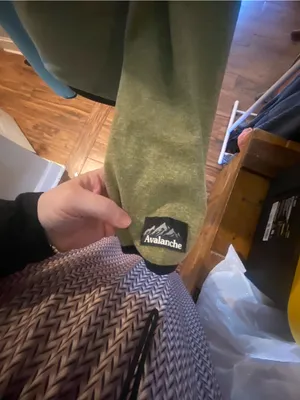 Avalanche Olive Green Beanie with Mountain Patch thumbnail 3