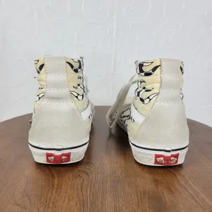 Vans Unisex Sk8 Hi Womens 9.5 Skate Cream Suede Checker‎ Flame Classic Sneaker thumbnail 5