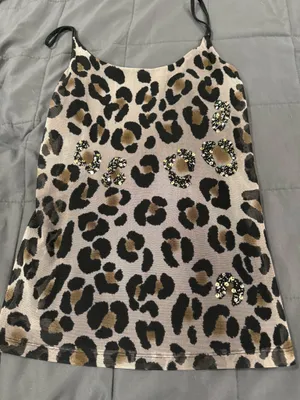 Old Navy Women’s Leopard Print Sequin Cami Tank Top Spaghetti Strap Y2K Animal Print thumbnail 2
