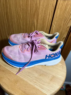 Hoka Women's Pink and Blue Running Sneakers thumbnail 2