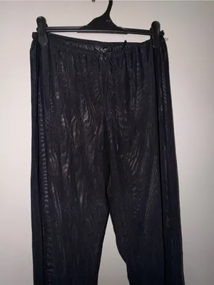 La Blanca Black Sheer Swim Coverup Pants with Drawstring Waist thumbnail 3