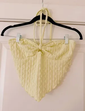Amazon Yellow Tie-Neck Top thumbnail 1
