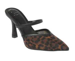 NWT A New Day Womens Sonia Heels Leopard Mesh Slip On 94567856 Light Brown 9M thumbnail 1