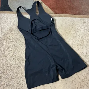 Bucked Up Logo Athletic Racerback Romper Womens Small Black Performance Bodysuit thumbnail 4