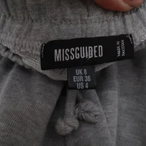 Missguided Women's Heather Grey Sweat Shorts Dolphin Hem Drawstring Size 4 thumbnail 2