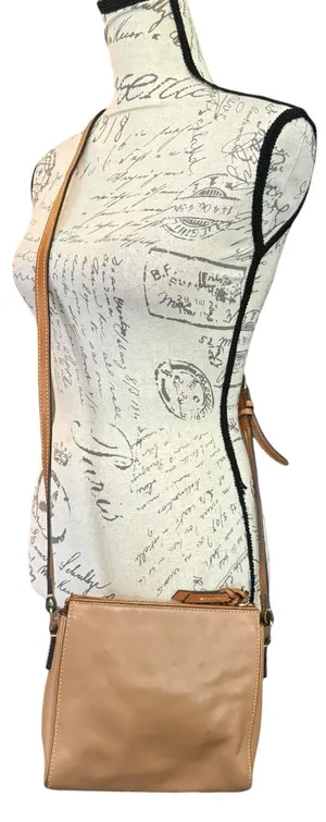 Dooney & Bourke Triple Zip Peyton Brown Leather Crossbody Purse thumbnail 2