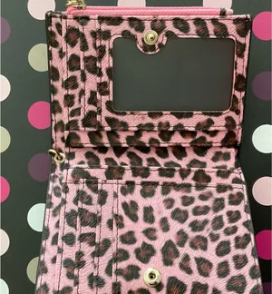Leopard Pink Small Bifold Slim Mini Wallet thumbnail 5