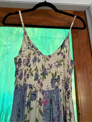 Angie pink and purple floral patchwork dress thumbnail 9