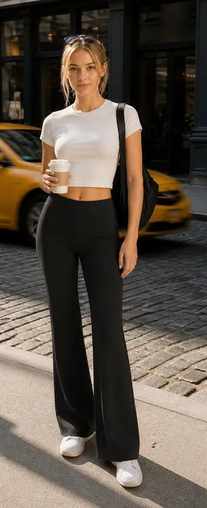 White Fox Women's Black High Waisted Dress Trousers Size M thumbnail 1